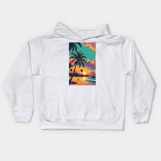 Sunset at the beach Kids Hoodie